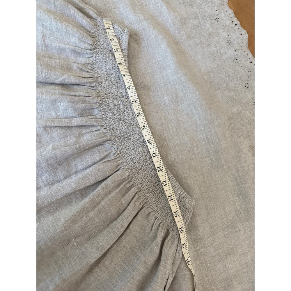 Chico's Linen Embroidered Scallop Hem Skirt 1.5 US 10 Natural - Picture 9 of 11